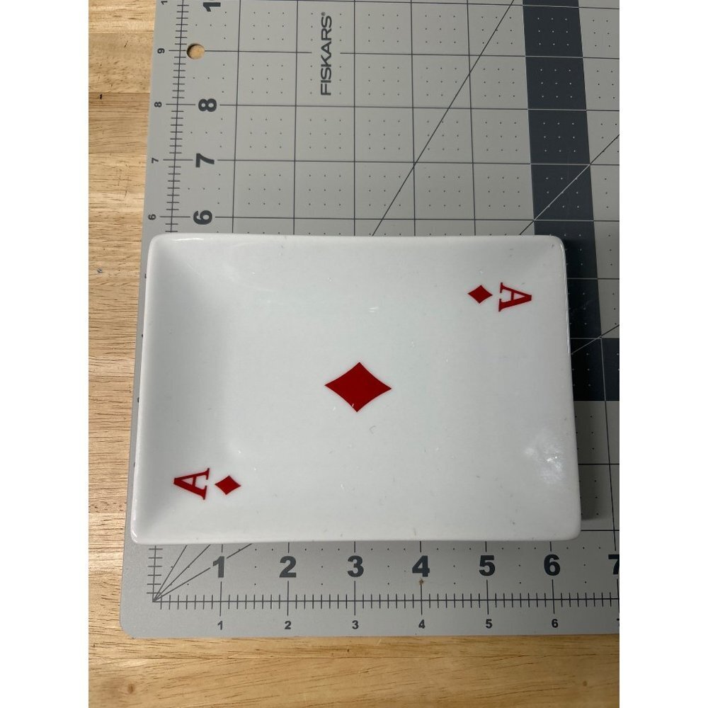 Ace of Diamonds Card Snack Dish Plate Trinket Gambling Casino Games - Picture 4 of 6